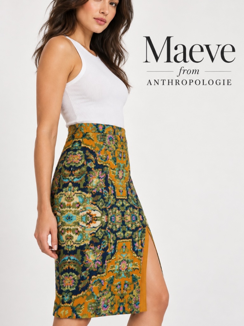 Maeve by Anthropologie Multi-Colored Tapestry Pencil Skirt